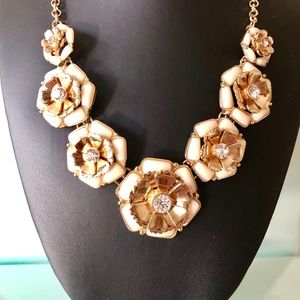 Gold and Ivory Flower Necklace